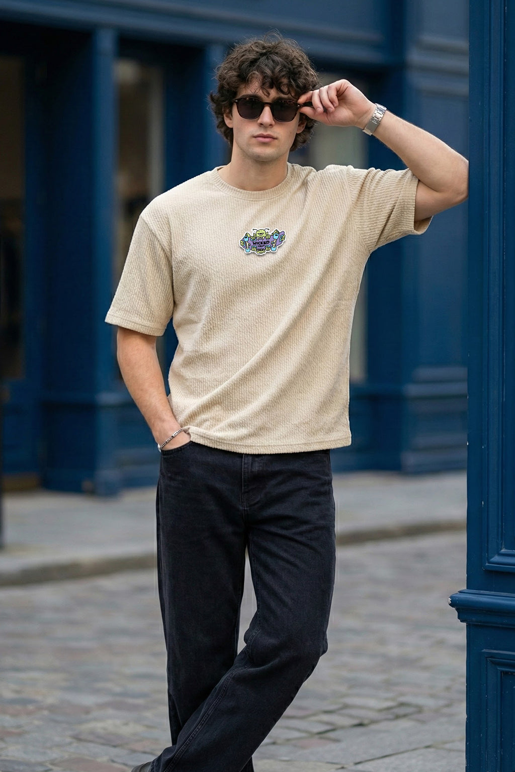 Wicked Trip Swanwhite Oversized Textured T-shirt