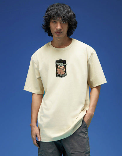Grogu Swanwhite Oversized Graphic Printed T-shirt