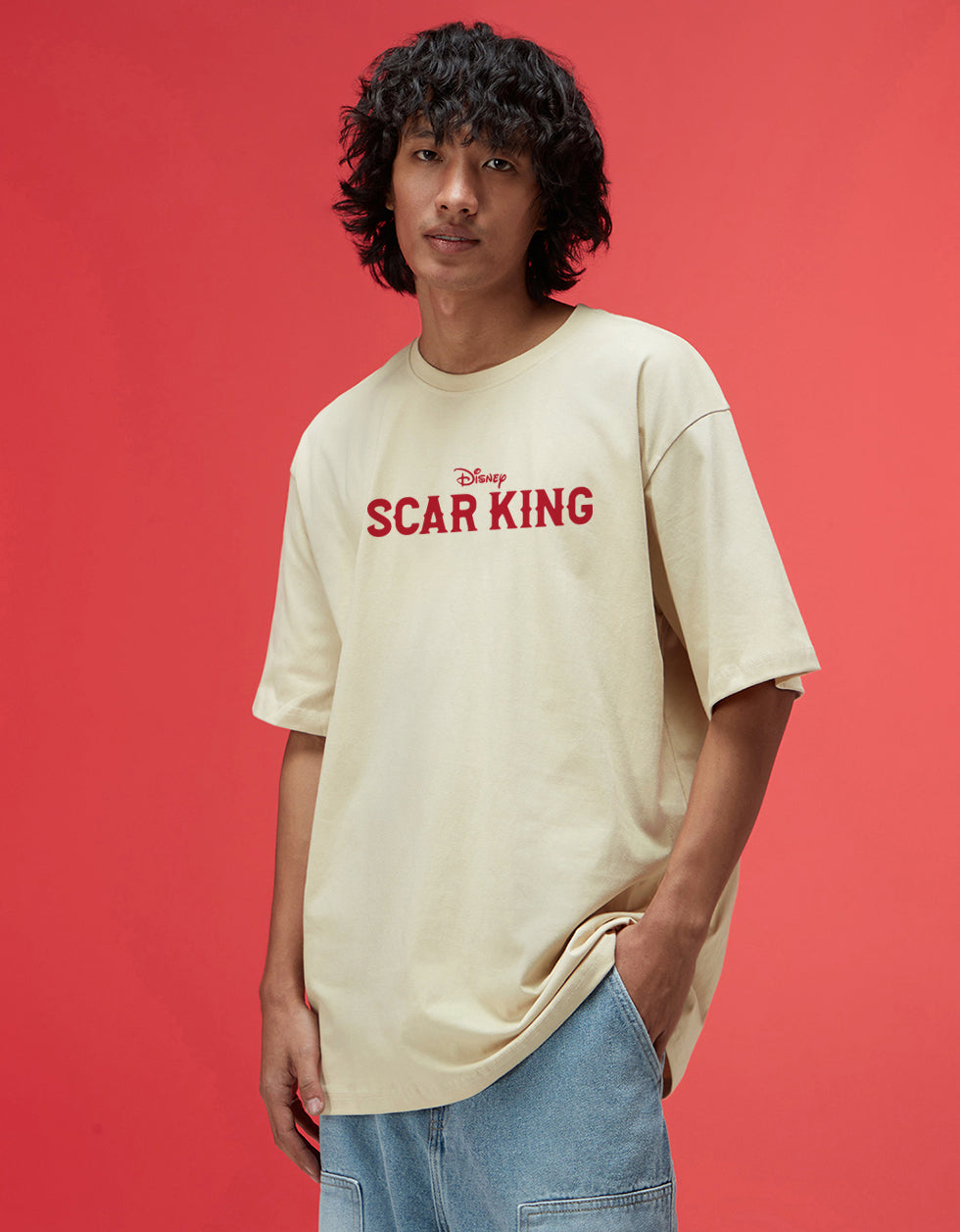 Disney Scar King Swanwhite Oversized Back Graphic Printed T-shirt
