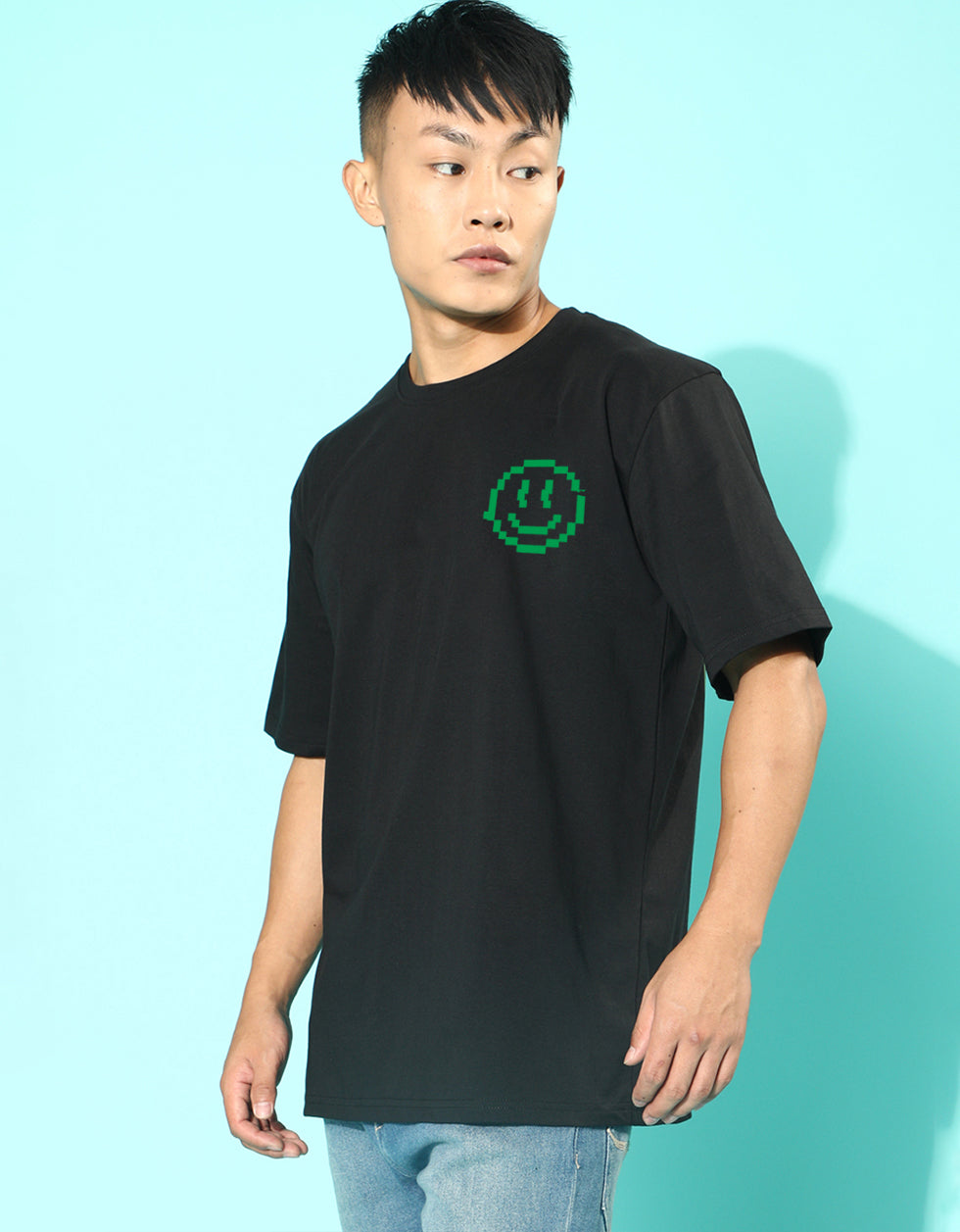 Have More Fun Black Oversized Graphic Printed T-shirt