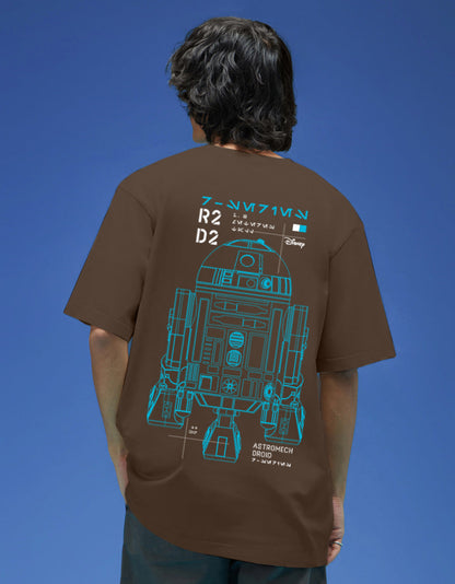 Star Wars Brown Oversized  Graphic Back Printed T-shirt