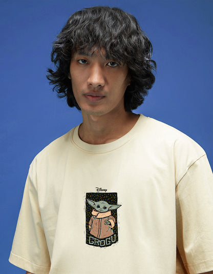Grogu Swanwhite Oversized Graphic Printed T-shirt