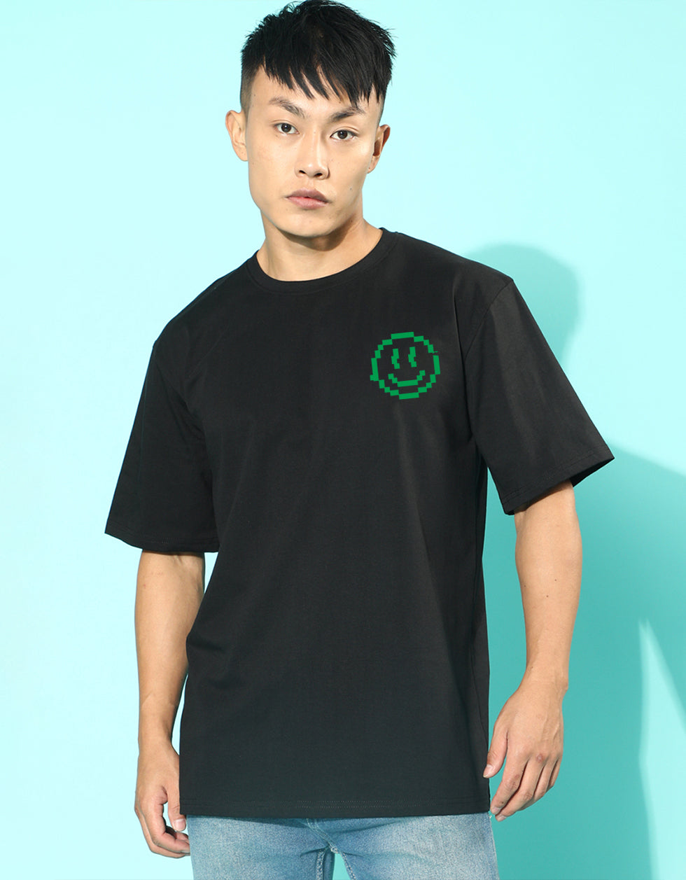Have More Fun Black Oversized Graphic Printed T-shirt
