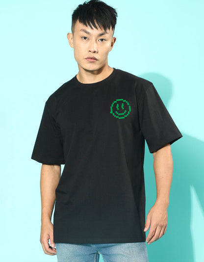 Have More Fun Black Oversized Graphic Printed T-shirt