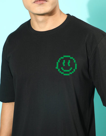 Have More Fun Black Oversized Graphic Printed T-shirt