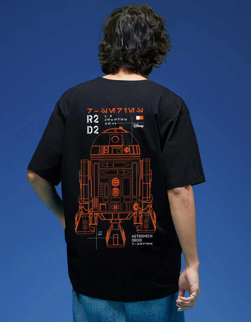 Star Wars Black Oversized  Graphic Back Printed T-shirt