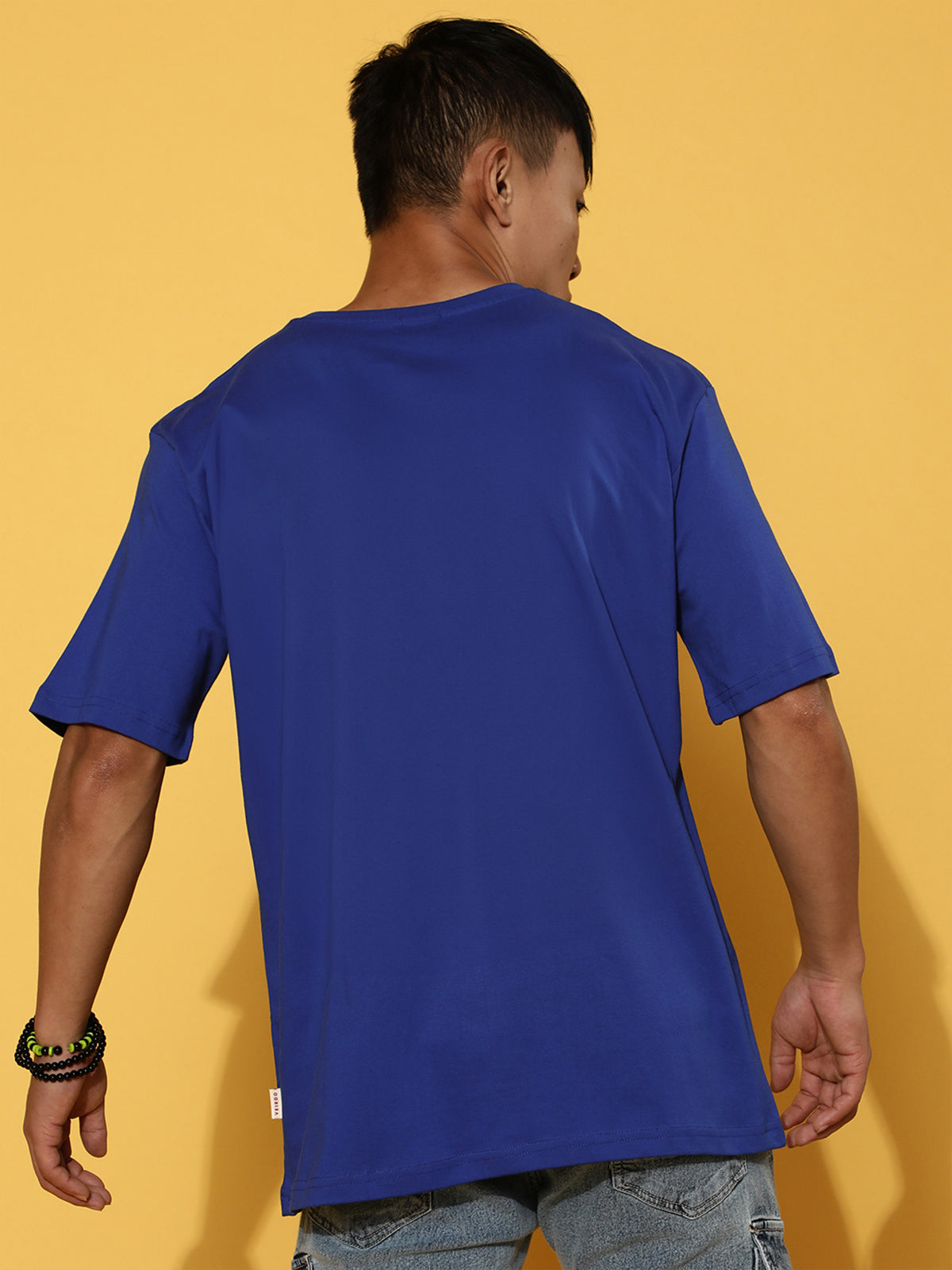 Veirdo Original Royal Blue Oversized Typography Brand Printed  T-shirt