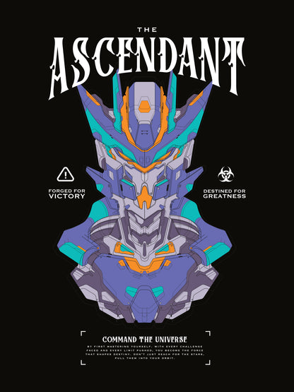 Ascendant Black Oversized Graphic Printed T-shirt