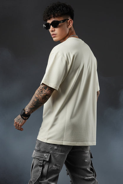 Originals Beige Oversized Graphic Printed T-shirt