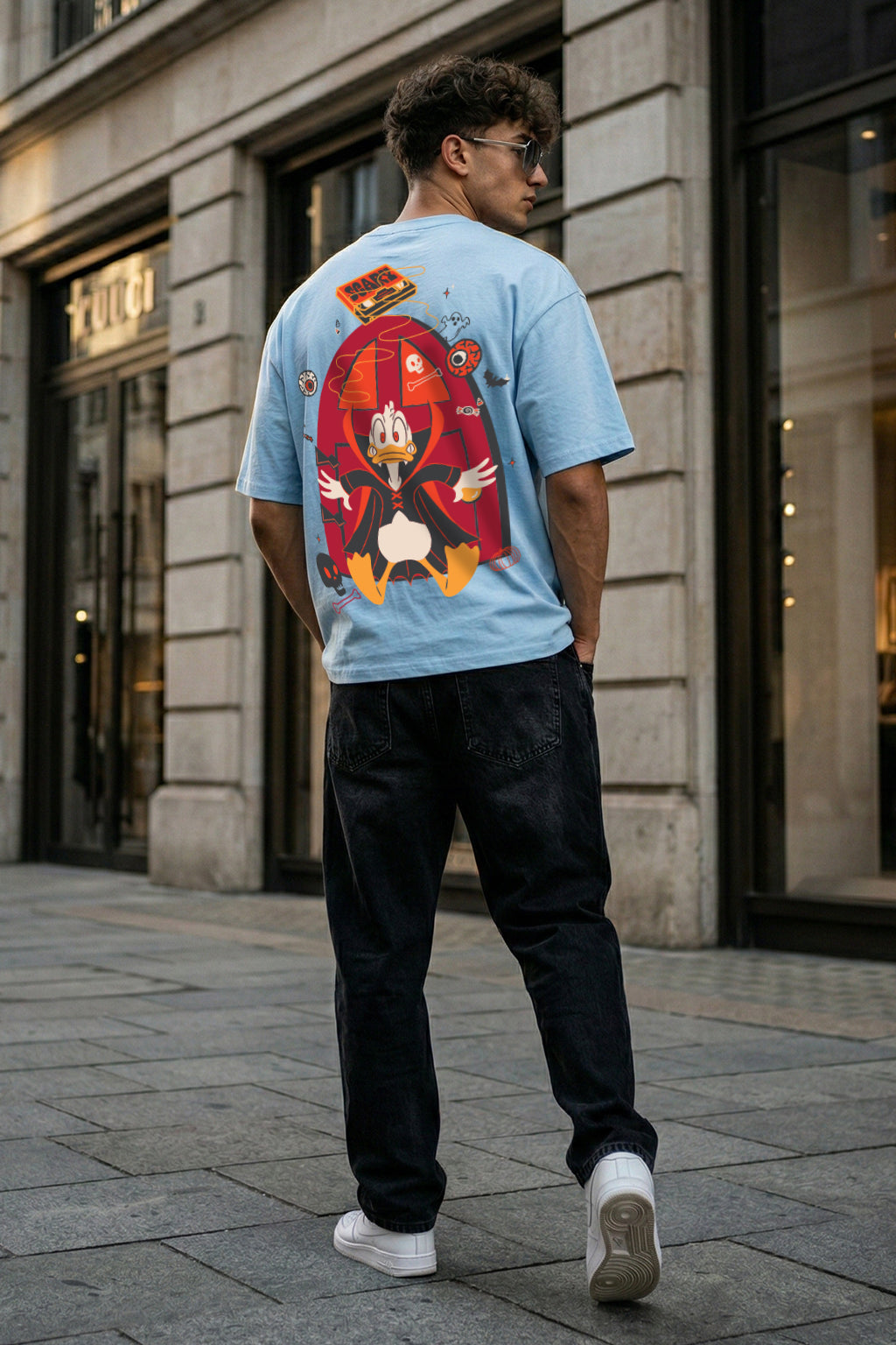 Donald Duck Dutch Canal Oversized Graphic Printed T-shirt