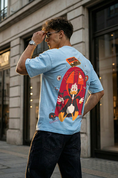 Donald Duck Dutch Canal Oversized Graphic Printed T-shirt