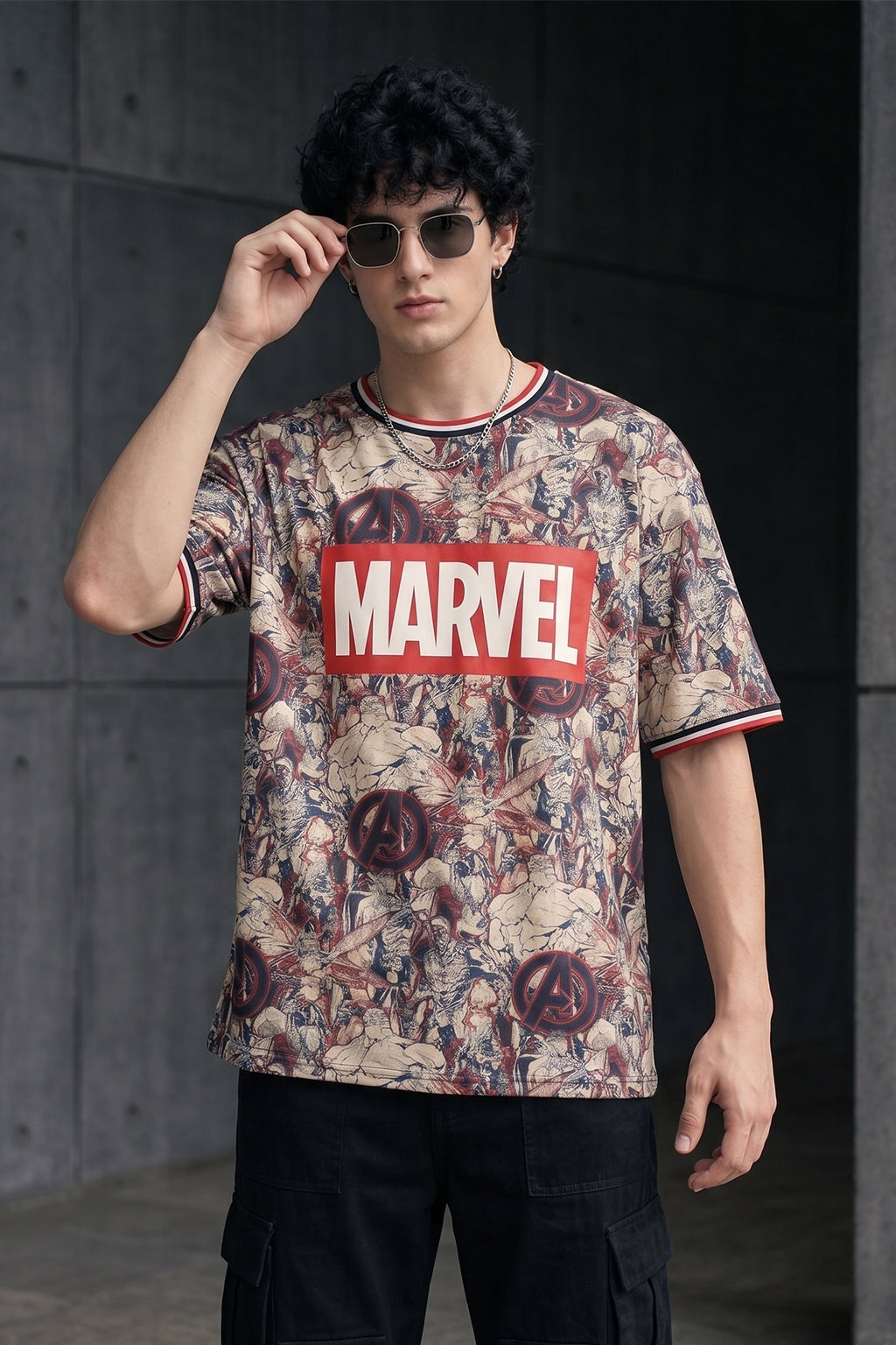Marvel White Oversized Graphic Printed T-shirt