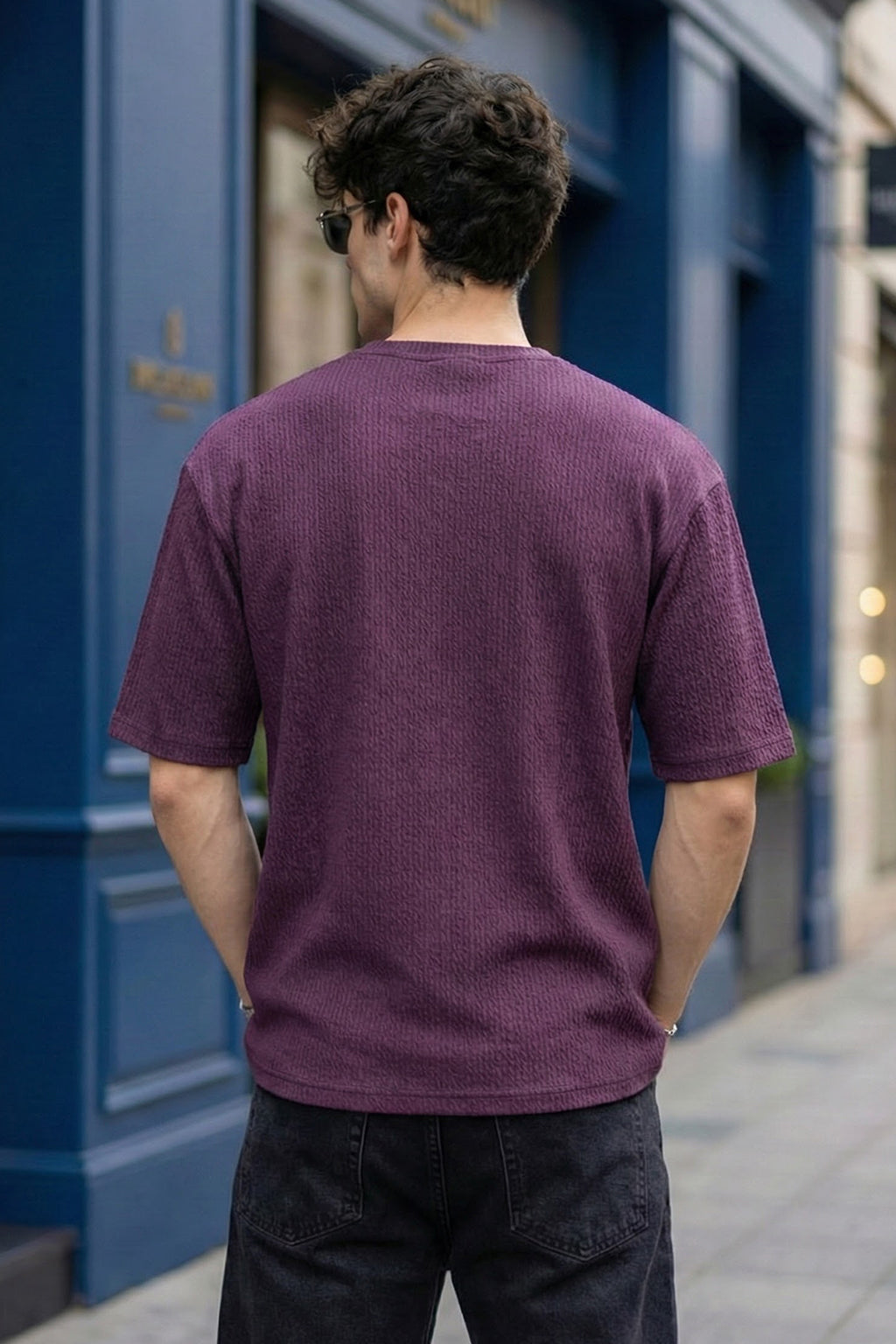 I'm Fine Wine Oversized Textured T-shirt