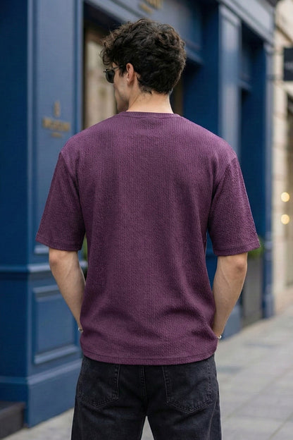 I'm Fine Wine Oversized Textured T-shirt