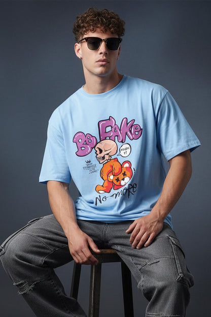 Be Fake Dutch Canal Oversized Graphic Printed T-shirt