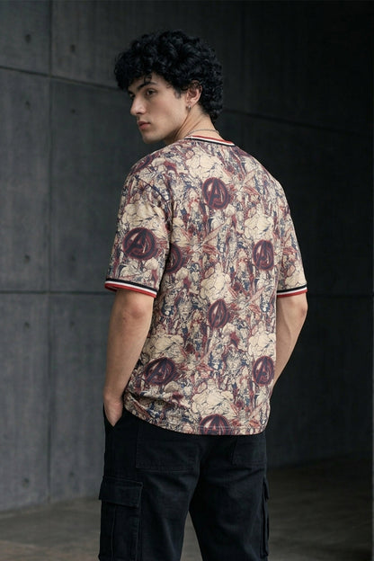 Marvel White Oversized Graphic Printed T-shirt