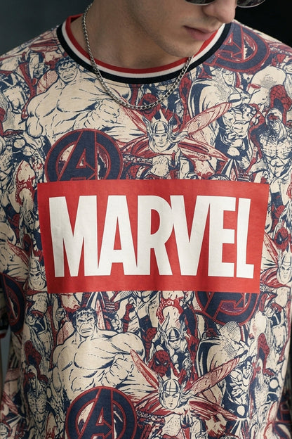 Marvel White Oversized Graphic Printed T-shirt