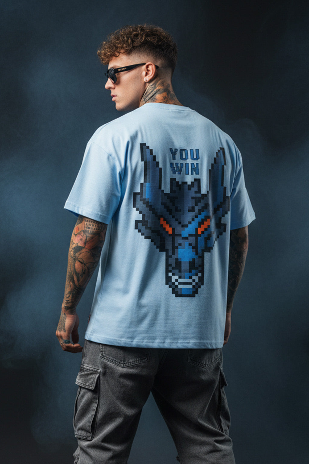 YOU WIN Dutch Canal Oversized Back Graphic Printed T-shirt